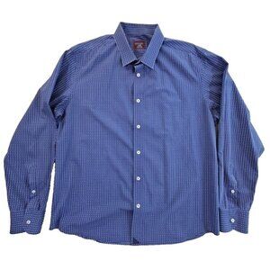 Untuckit Long Sleeve Shirt Men's XL Button Up Slim Fit Blue AOP Cotton EUC LN